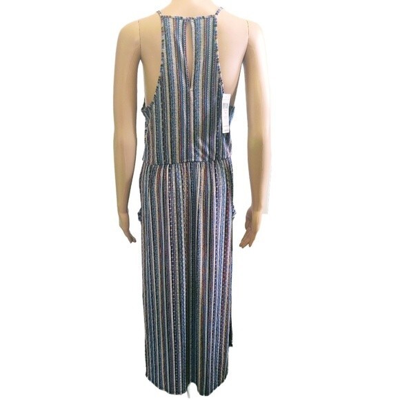 NWT BCBGENERATION DRESS NAVY STRIPED PATTERN SLOUCHY POCKETS HIGH LOW MED $88 - Picture 6 of 14